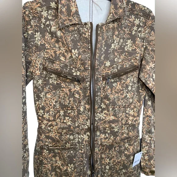 NWT Free People Lennox Printed Jumpsuit Cappuccino Combo Size Small